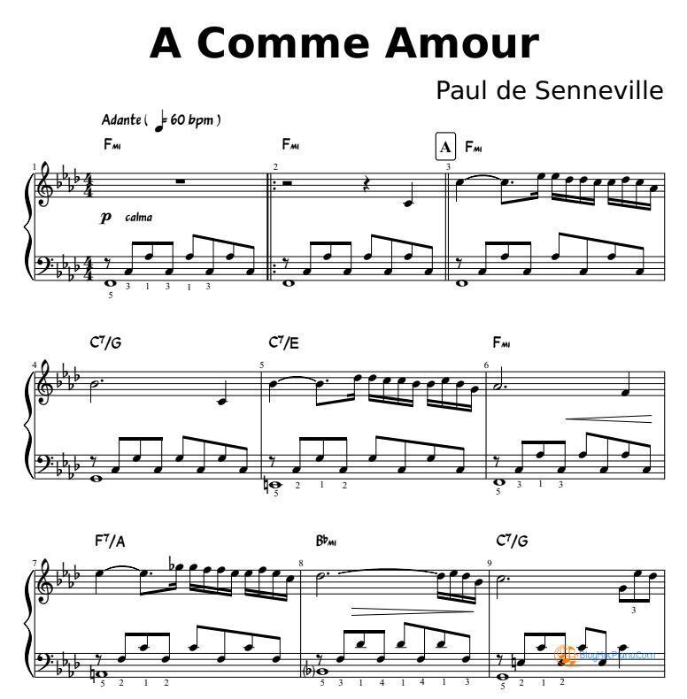 A comme amour piano sheet pdf free – A comme amour piano sheet download – a comme amour sheet