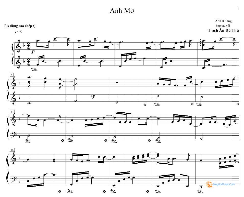 Anh mơ sheet piano – Anh Khang By Thích Ăn Đủ Thứ hợp âm Lyric