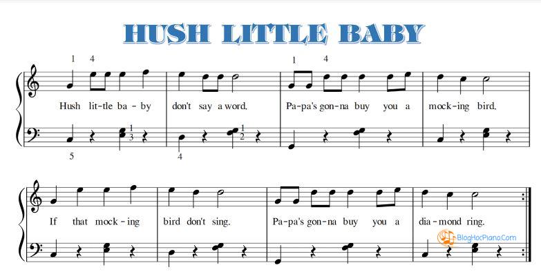 Hush little baby piano sheet music pdf