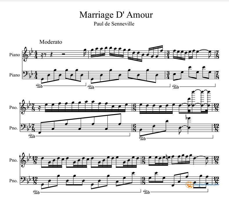 Marriage d’amour piano sheet pdf – marriage d’amour piano sheet music download