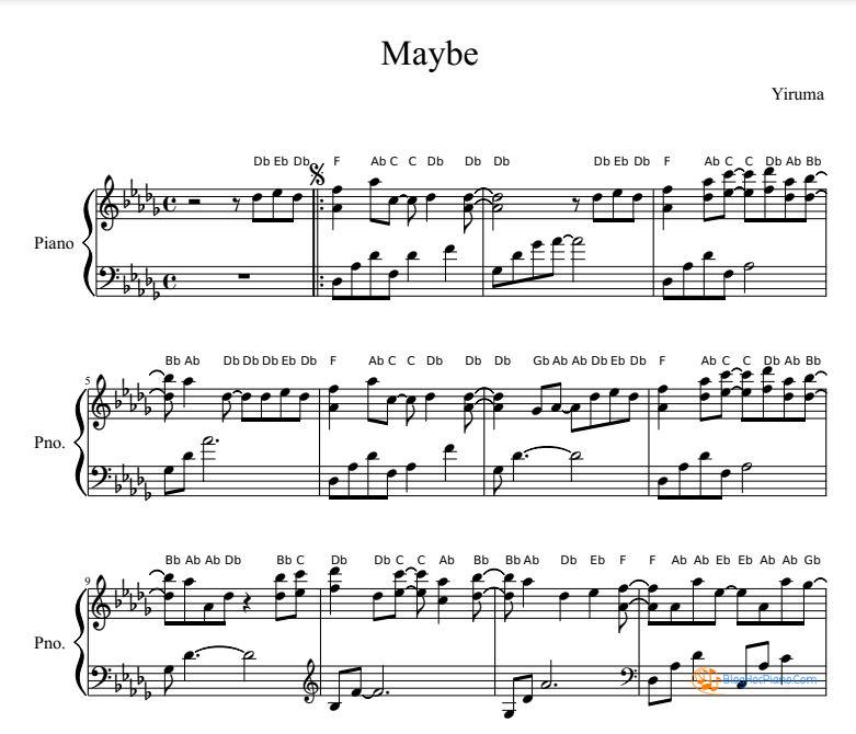 Maybe piano sheet pdf – maybe yiruma piano sheet pdf