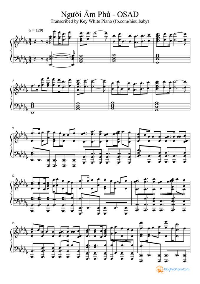 Người âm phủ sheet piano – OSAD beat VRT Piano Sheet Hợp âm lyrics