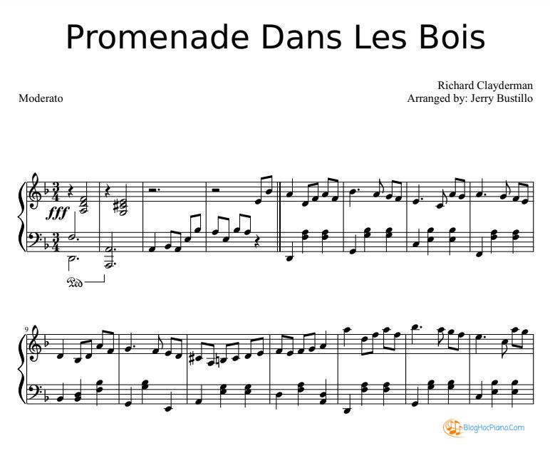Promenade dans les bois sheet music – promenade dans les bois piano pdf