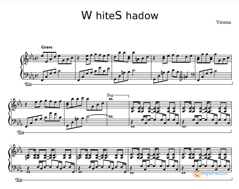 Yiruma white shadow sheet music – white shadows piano sheet music pdf