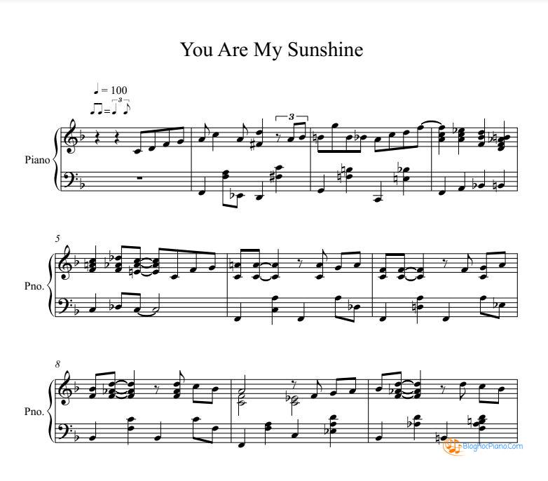 You are my sunshine sheet piano
