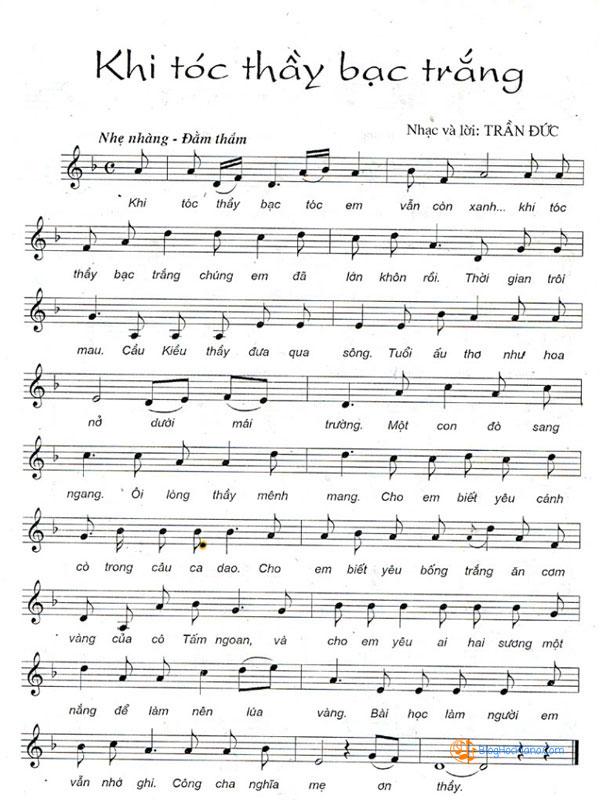 Sheet nhạc khi tóc thầy bặc trắng