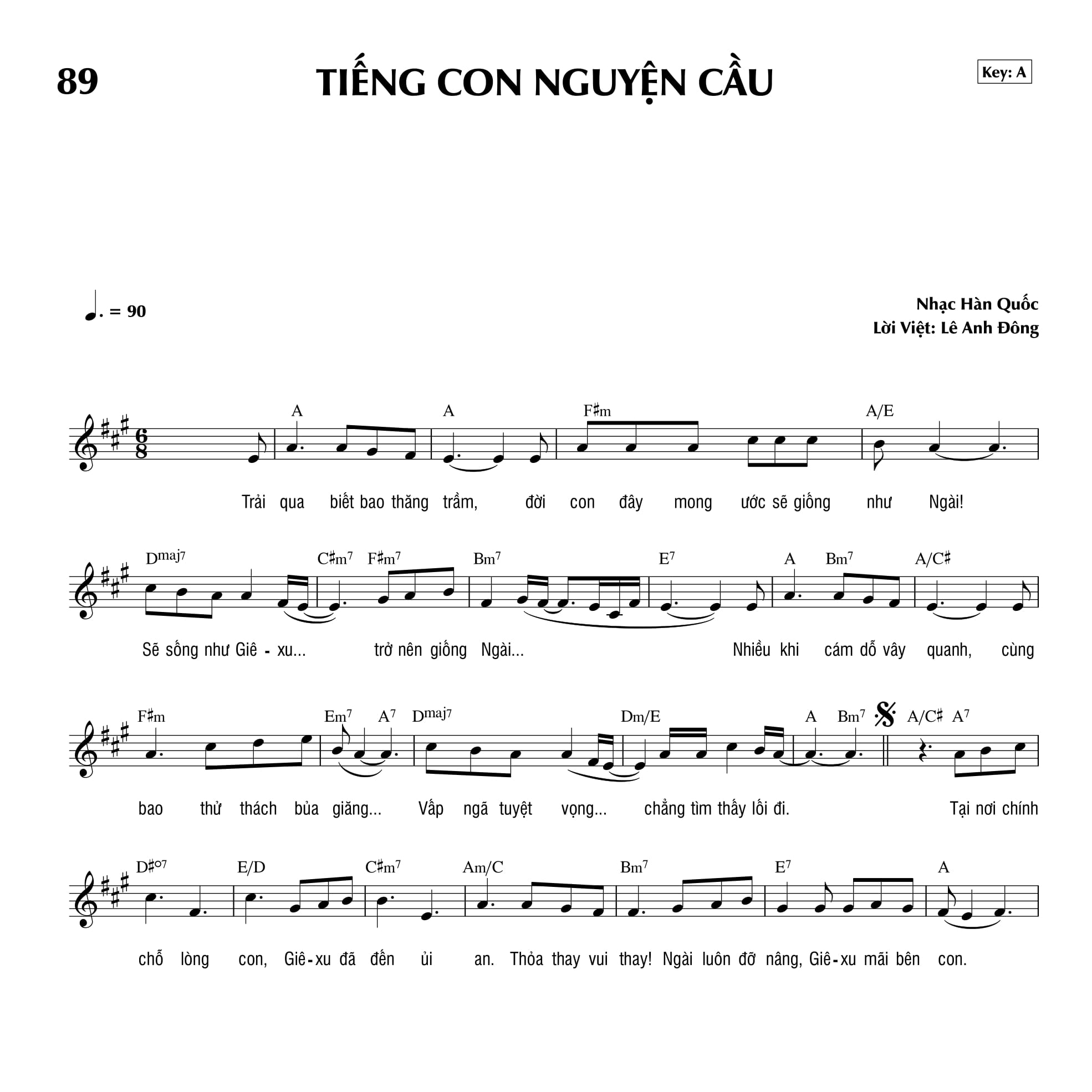 Sheet nhạc bài Tiếng con nguyện cầu