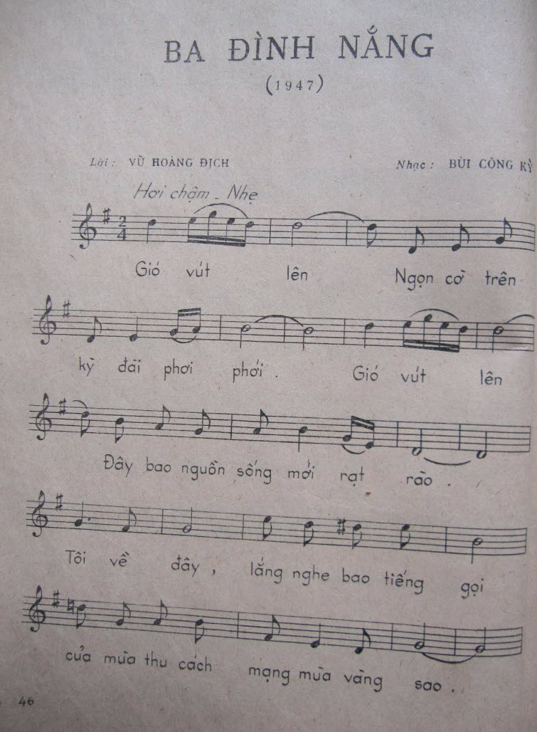 Sheet nhạc bài Ba Đình nắng