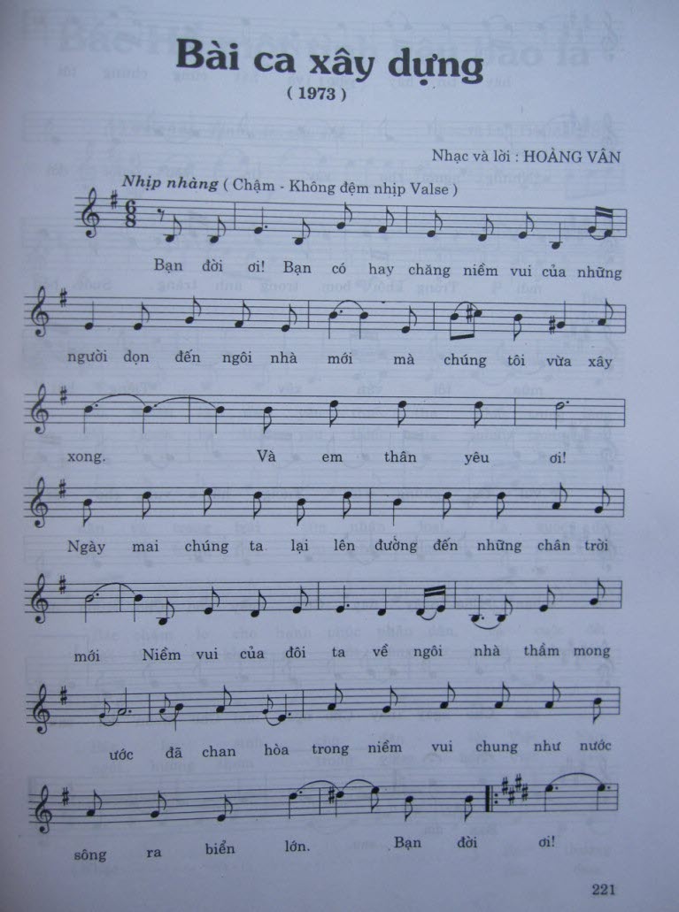 Sheet nhạc bài Bài ca xây dựng