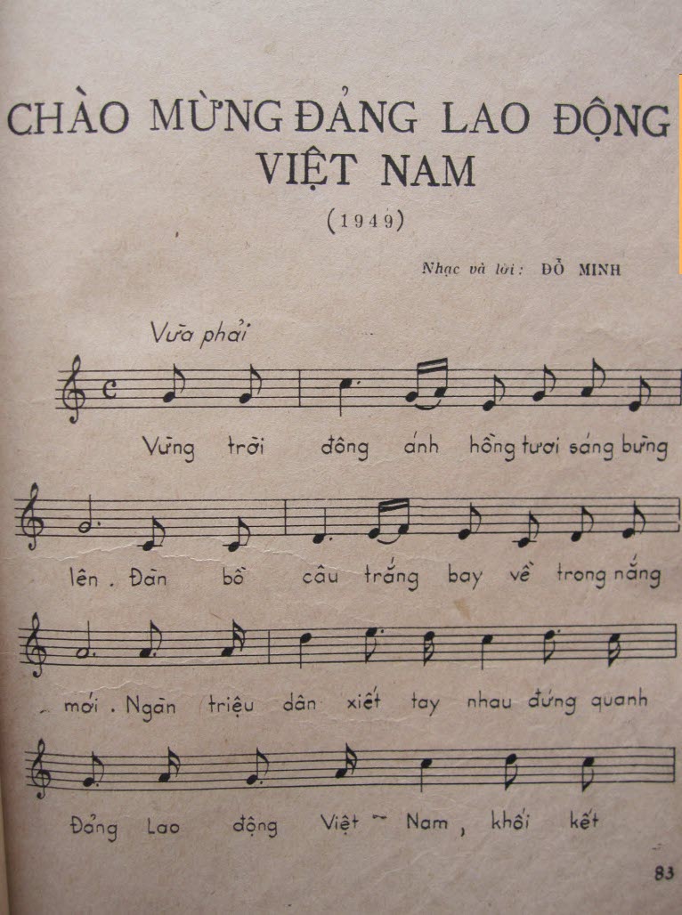 Sheet nhạc bài Chào mừng Đảng Lao động Việt Nam