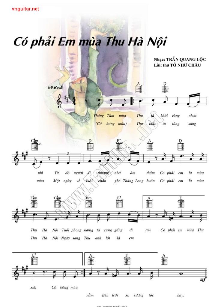 Sheet nhạc bài Có phải em mùa thu Hà Nội