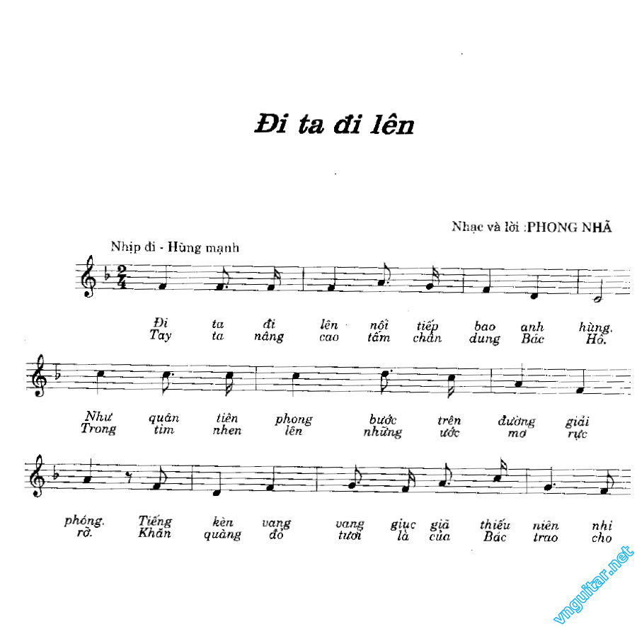 Sheet nhạc bài Đi ta đi lên