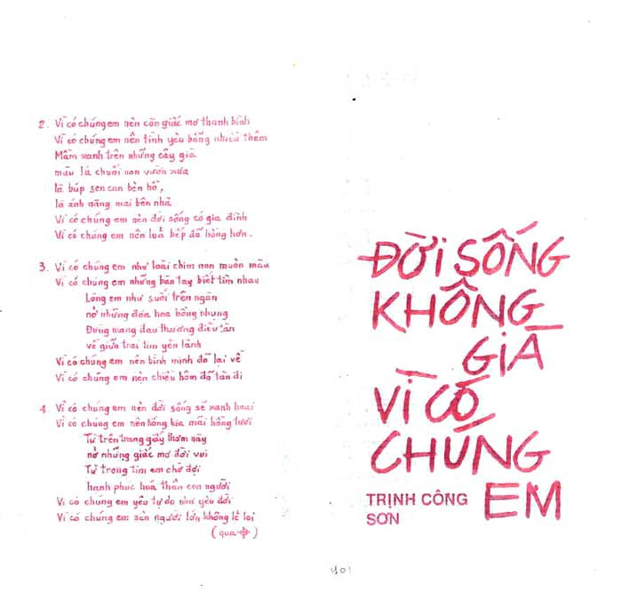 Sheet nhạc bài Đời sống không già vì có chúng em