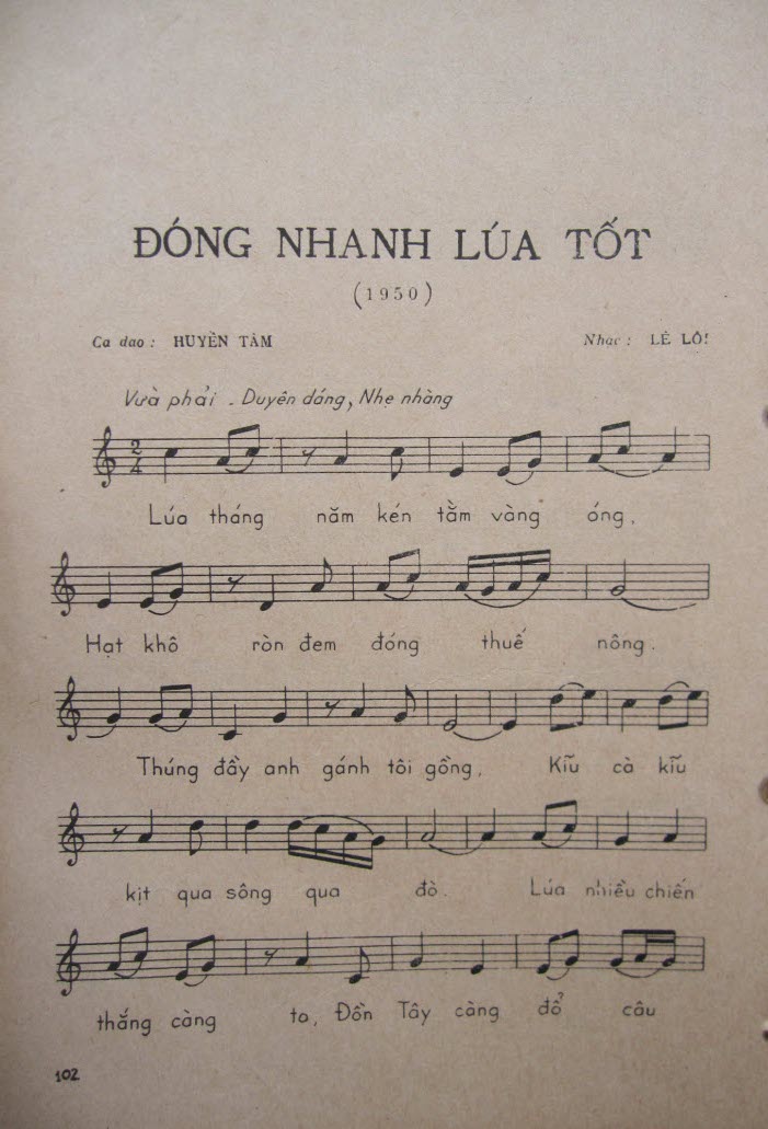 Sheet nhạc bài Đóng nhanh lúa tốt