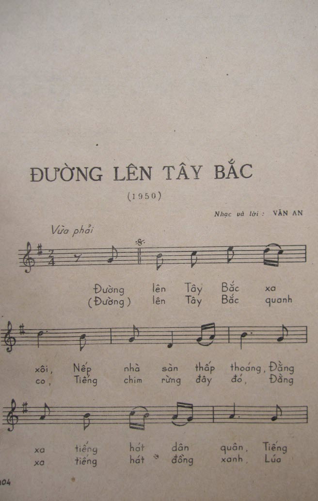 Sheet nhạc bài Đường lên Tây Bắc