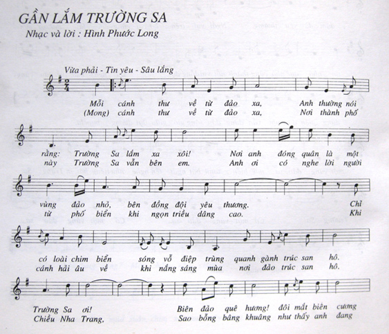 Sheet nhạc bài Gần lắm Trường Sa