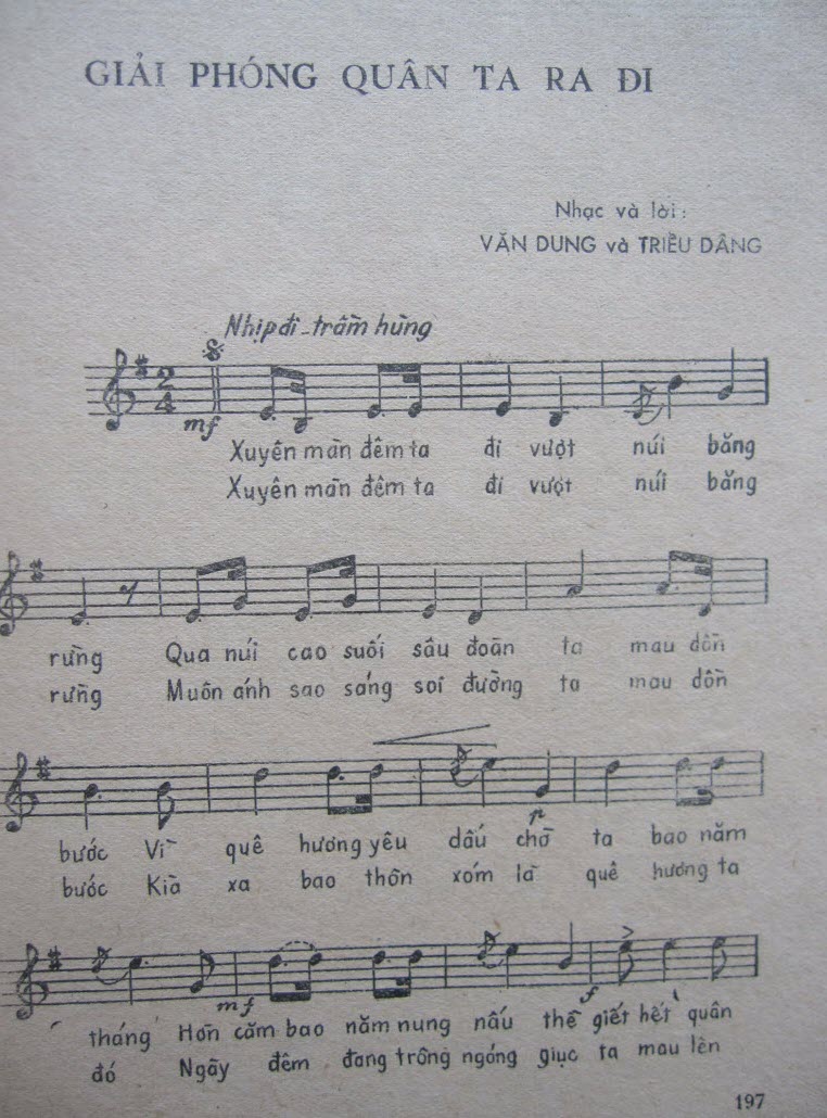Sheet nhạc bài Giải phóng quân ta đi