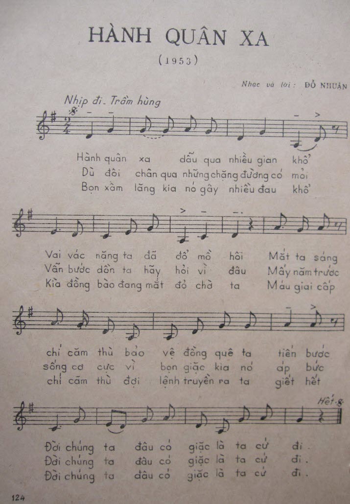 Sheet nhạc bài Hành quân xa