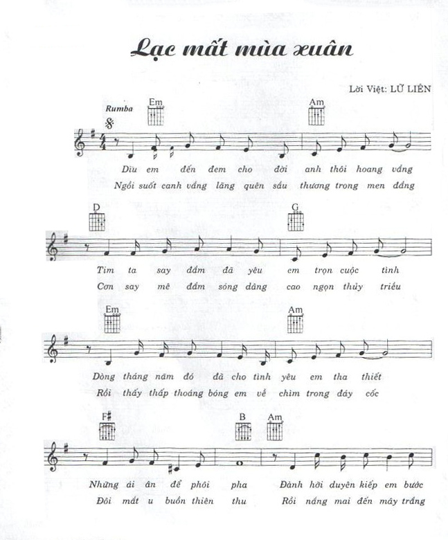 Sheet nhạc bài Lạc mất mùa xuân (Le geant de papier)