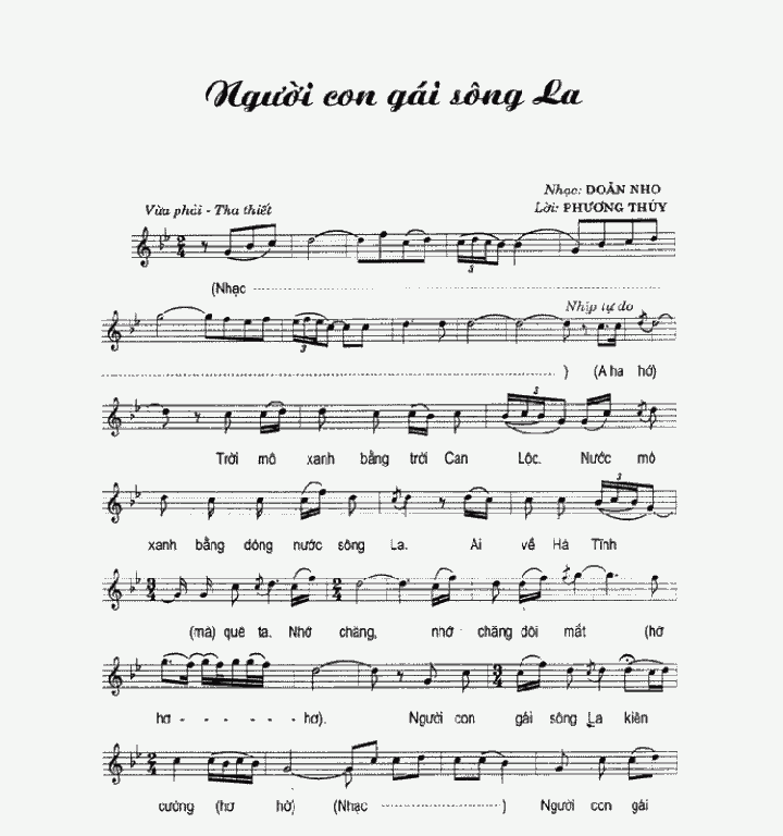 Sheet nhạc bài Người con gái sông La