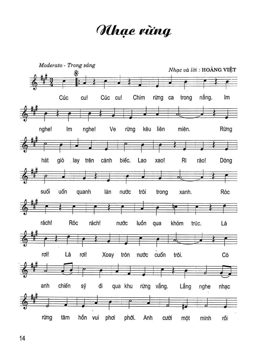 Sheet nhạc bài Nhạc rừng