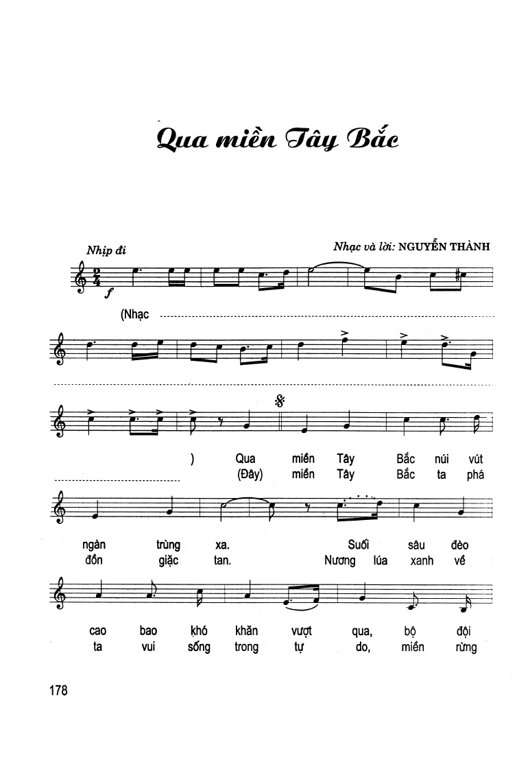 Sheet nhạc bài Qua miền Tây Bắc