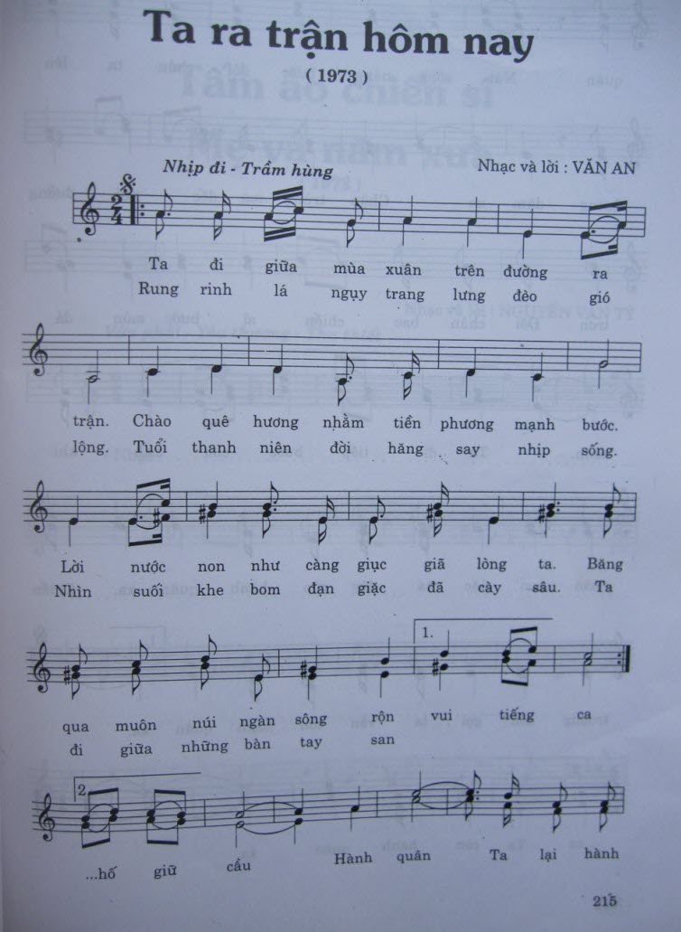 Sheet nhạc bài Ta ra trận hôm nay