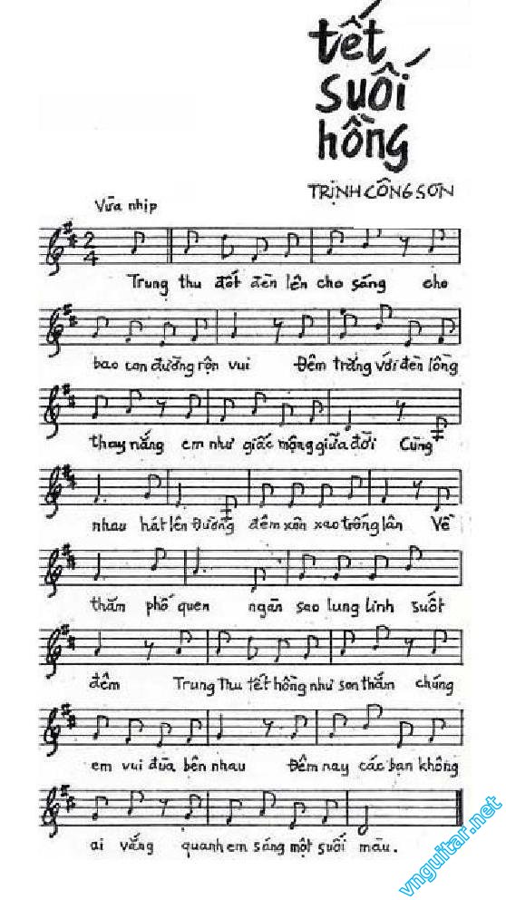 Sheet nhạc bài Tết suối hồng