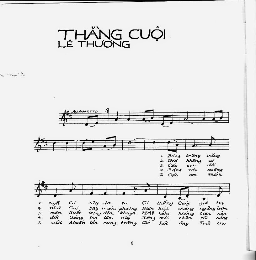Sheet nhạc bài Thằng Cuội