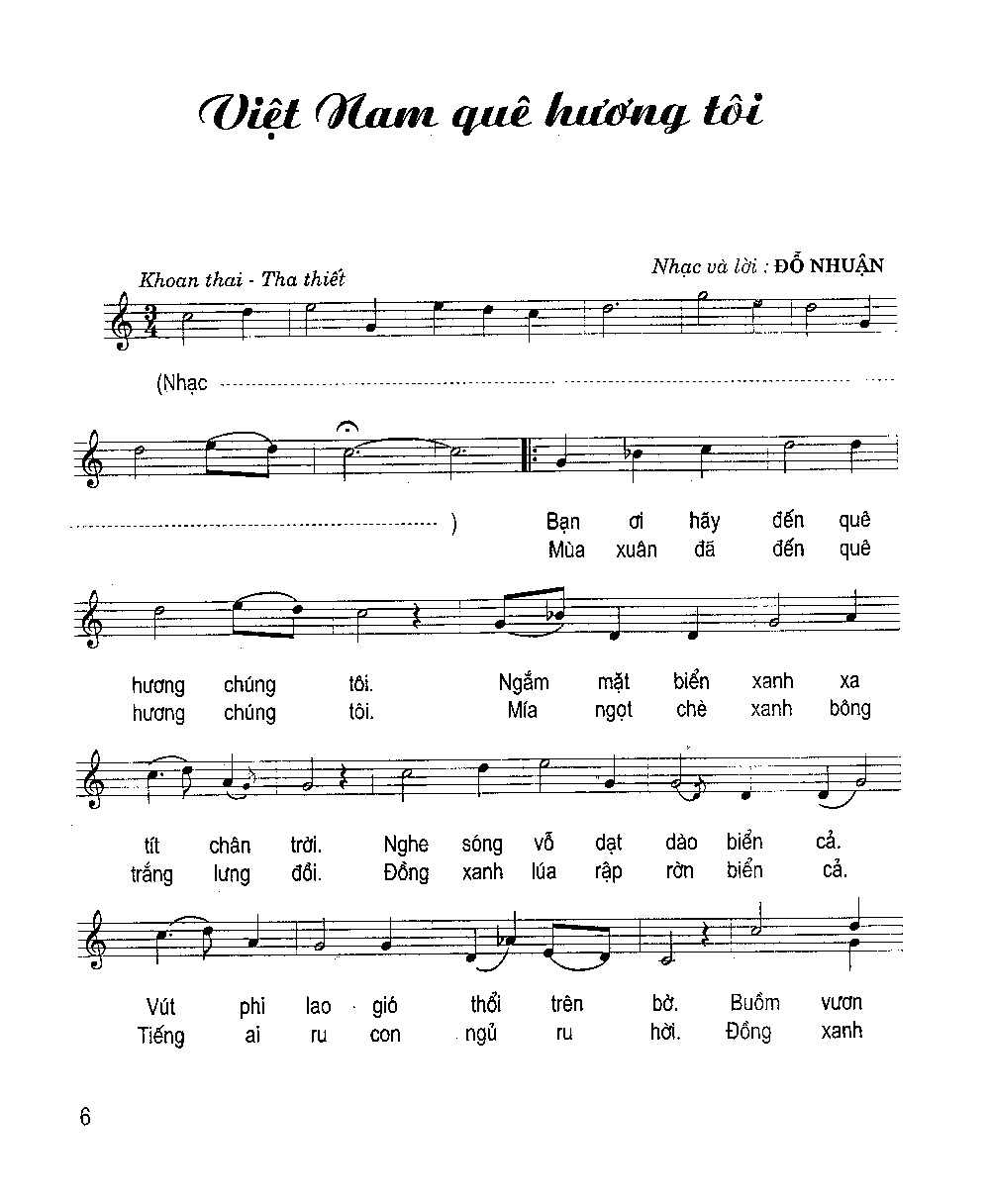 Sheet nhạc bài Việt Nam quê hương tôi
