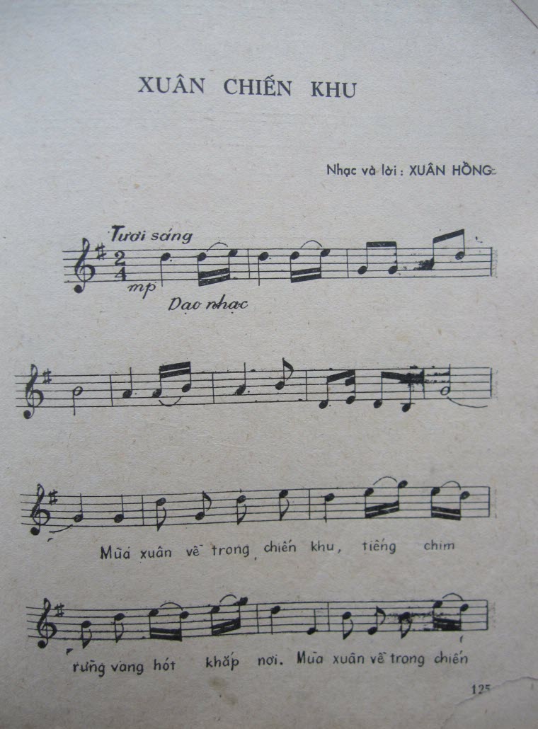 Sheet nhạc bài Xuân chiến khu