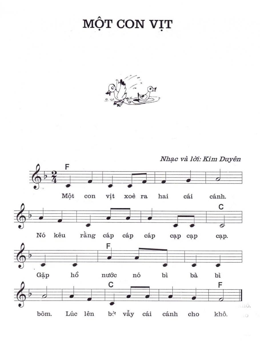 Thực hành Piano đệm hát với tác phẩm Một con vịt