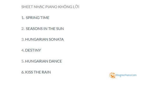 Top 16 Sheet piano không lời Tuyển chọn sheet nhạc piano hay nhất quen thuộc