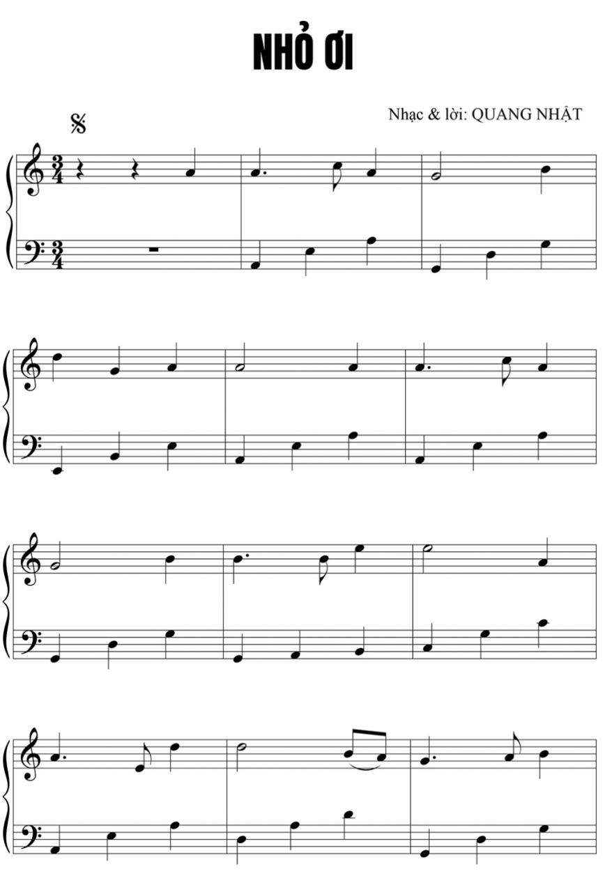 Sheet piano nhỏ ơi