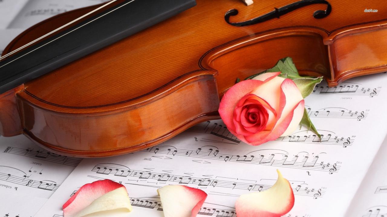 1920x1080 ... Violin and rose on music sheet wallpaper 1920x1080 ...