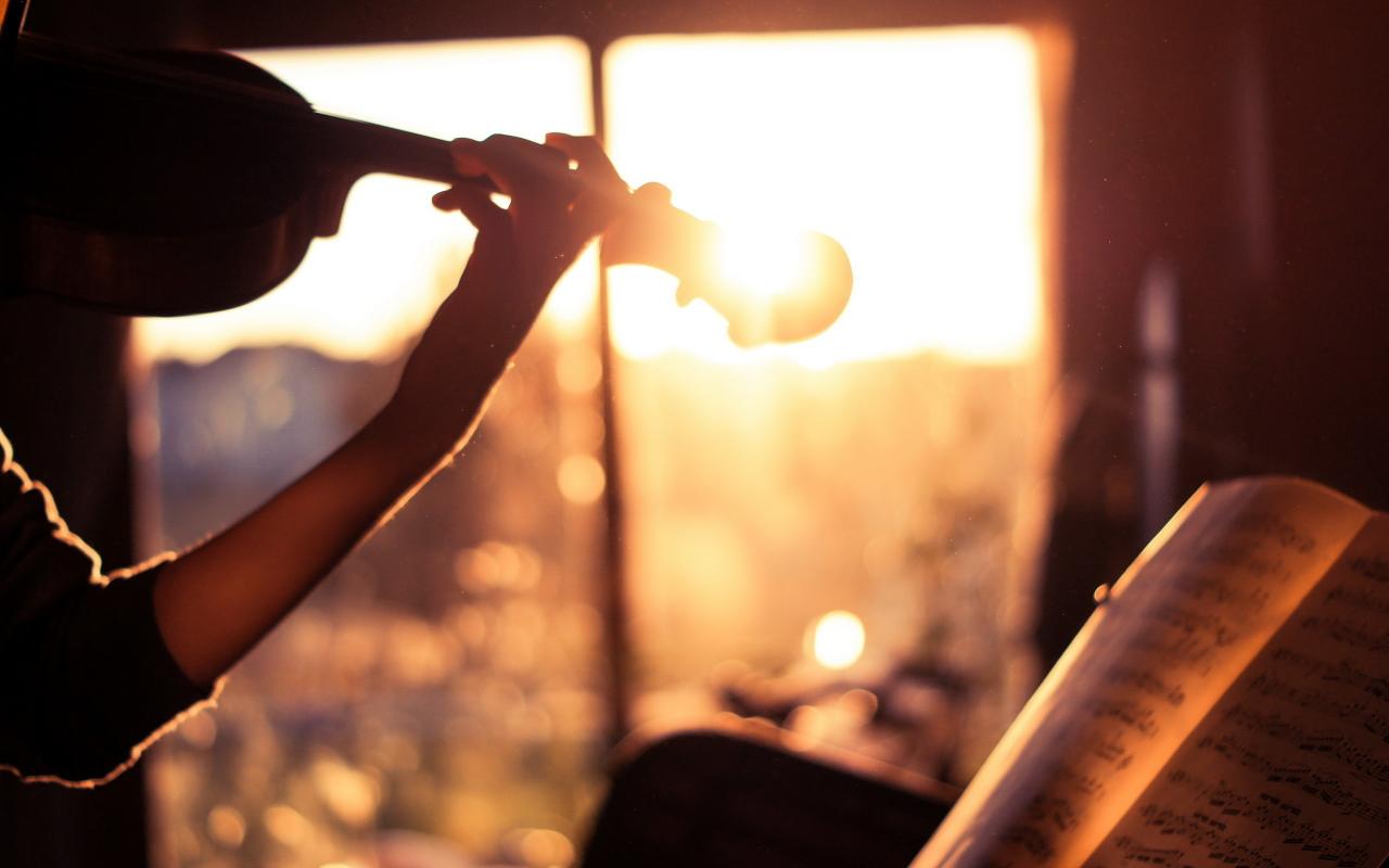 2560x1600 #sunlight, #hands, #violin, #bokeh, #Music Sheet, #books, #musical notes,  wallpaper
