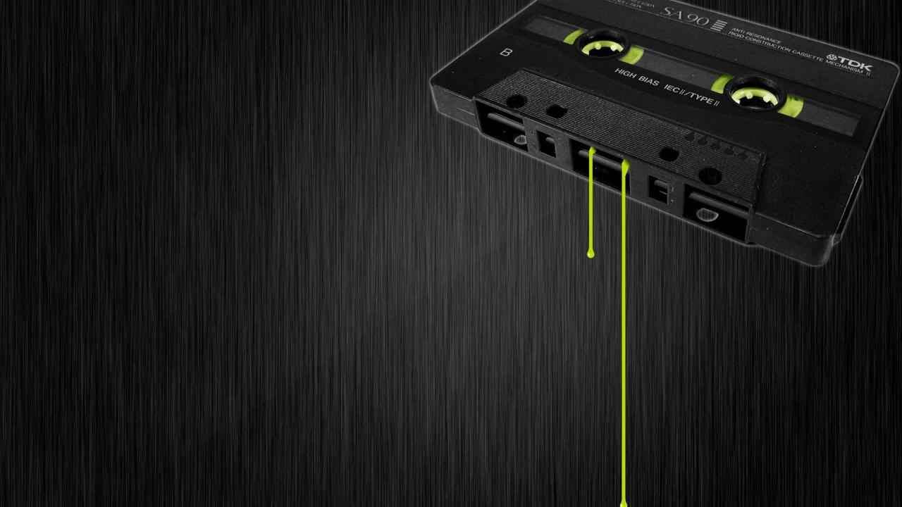 1920x1080 Cassette Dark Digital Art Drips Music Tape