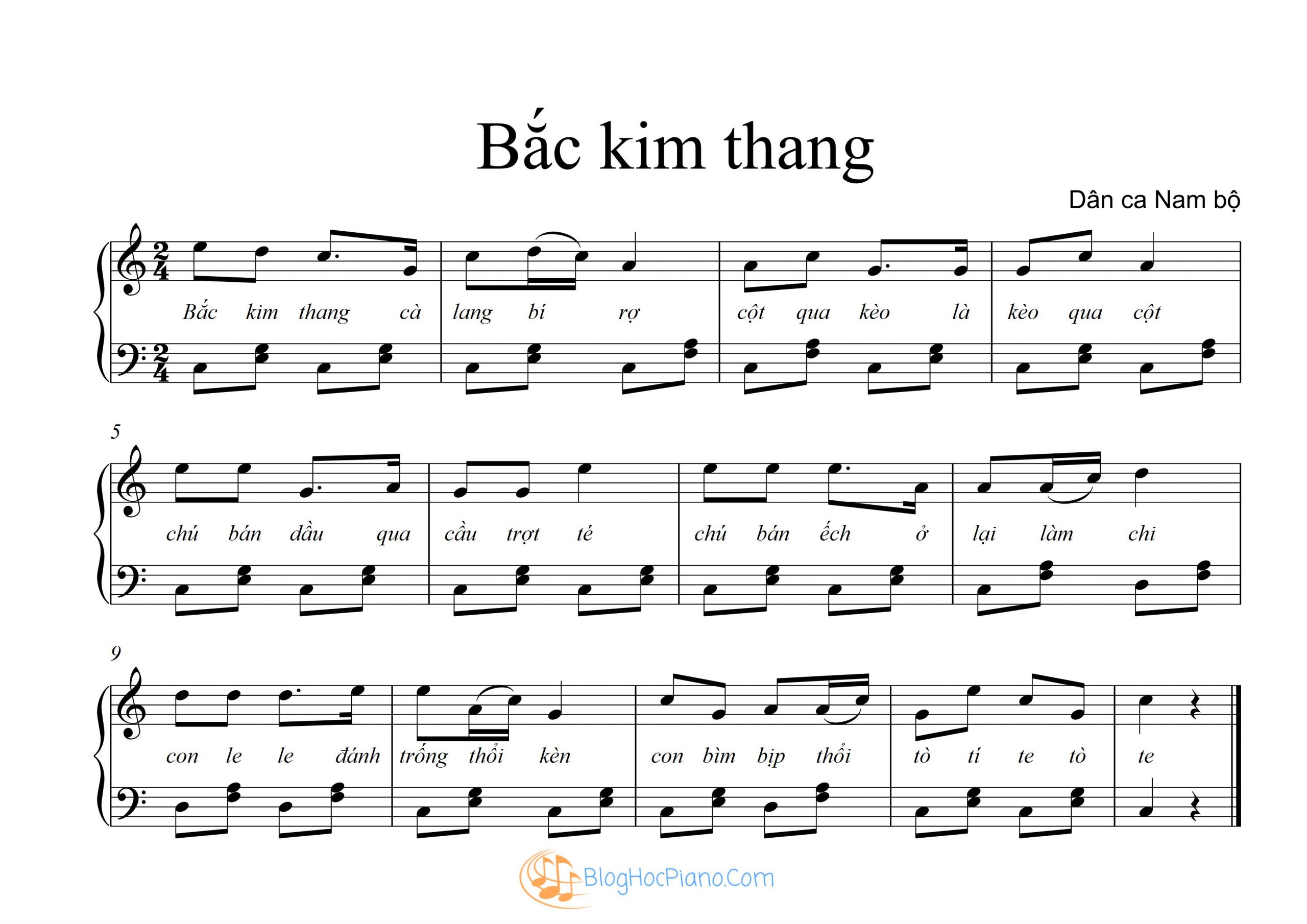 Sheet piano bắc kim thang