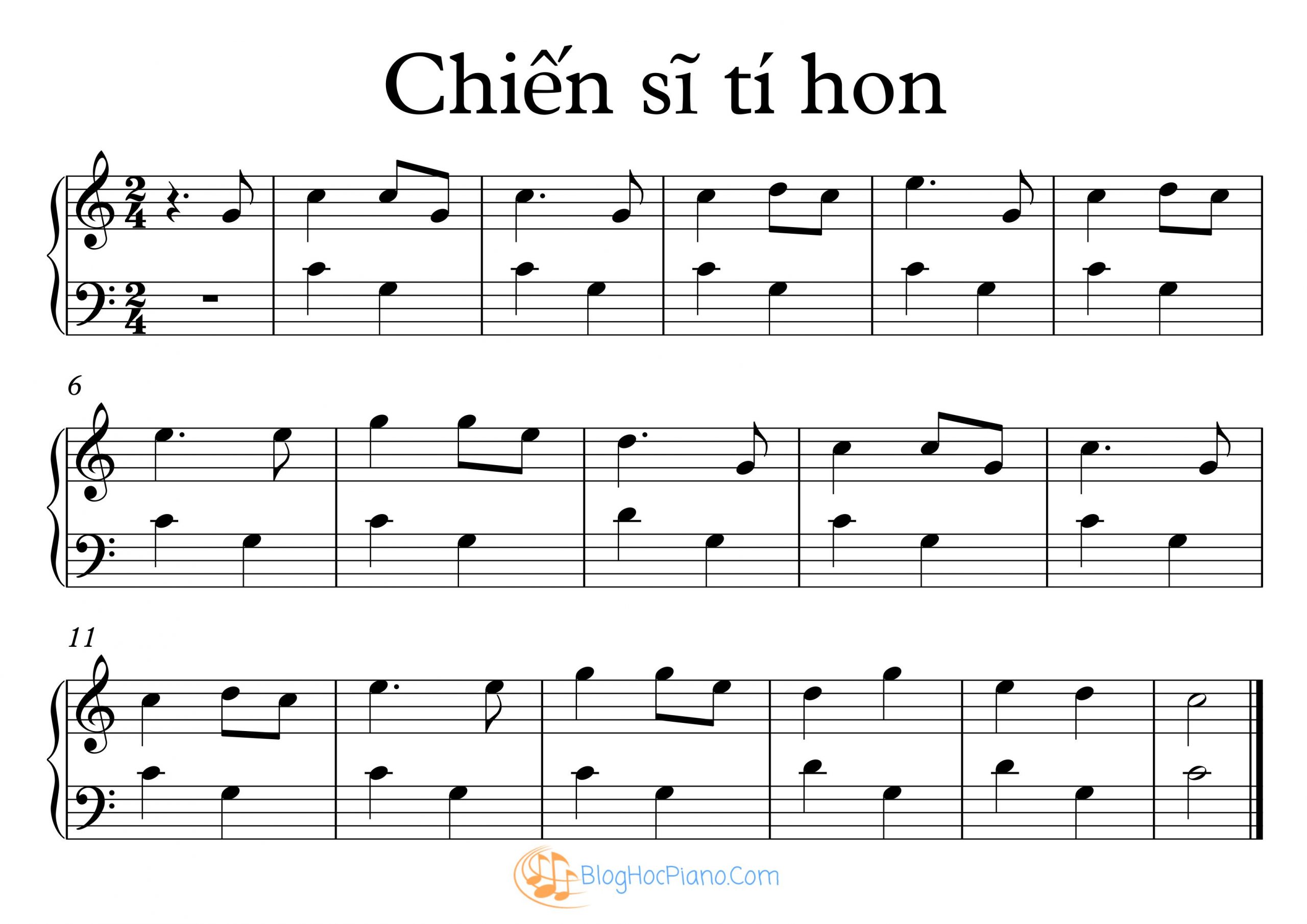 Sheet piano chiến sĩ tí hon