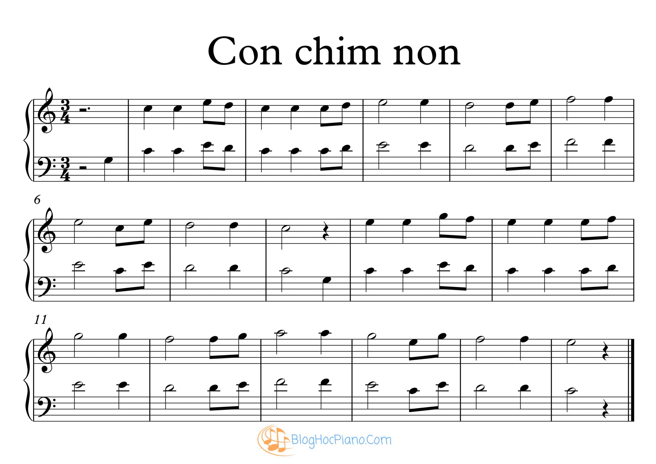 Sheet piano con chim non