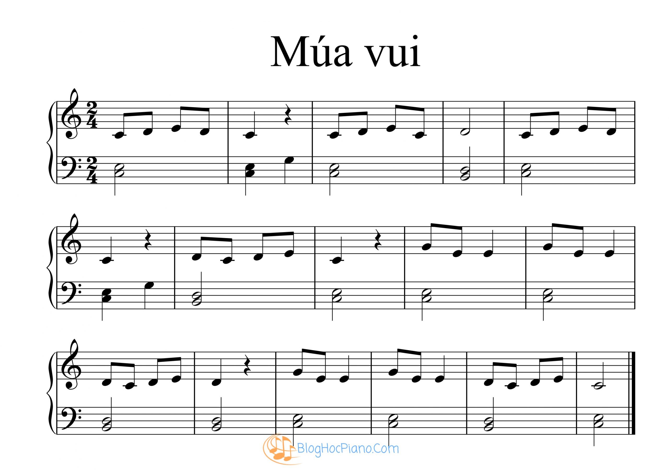 Sheet piano múa vui
