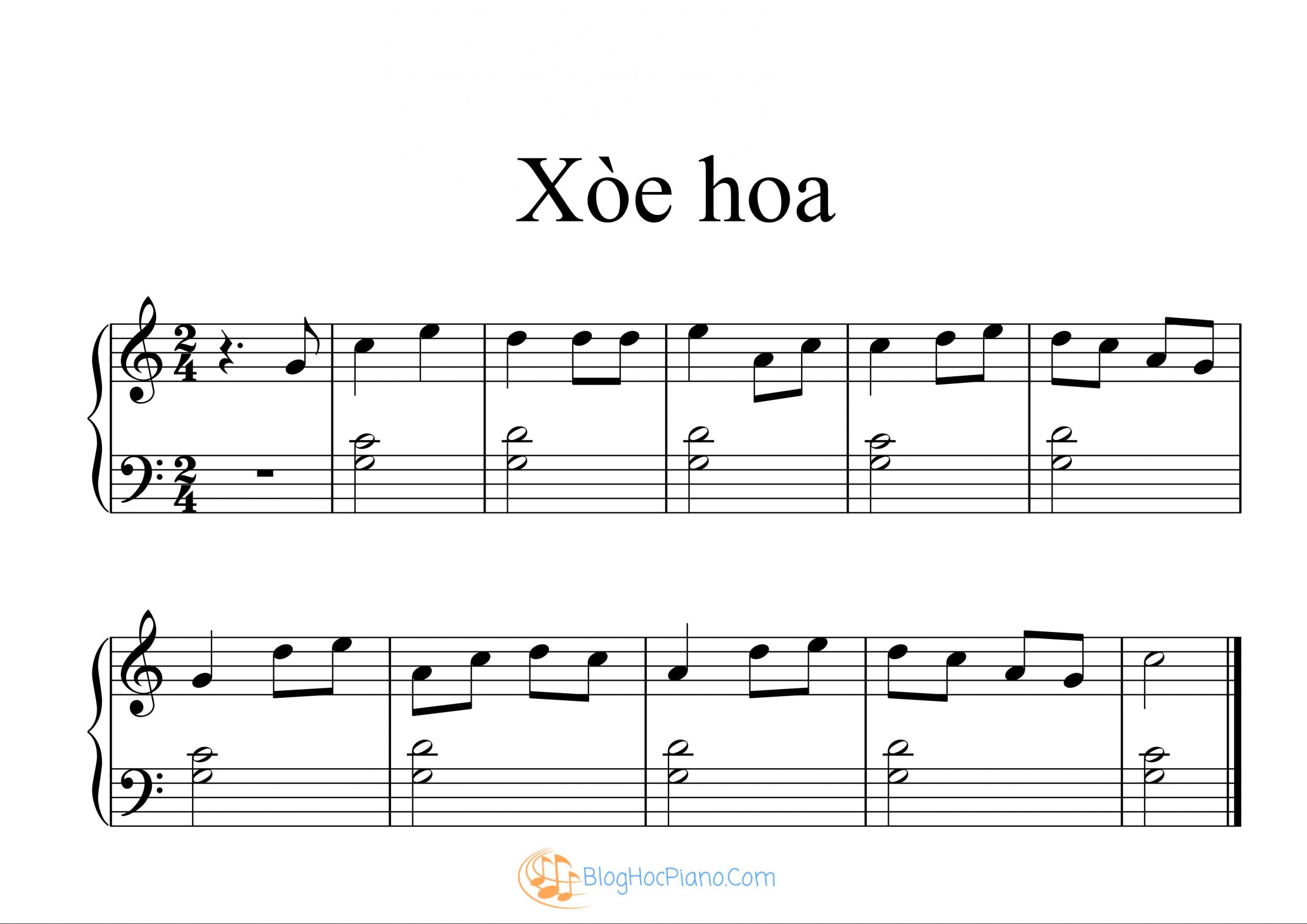 Sheet piano xoè hoa
