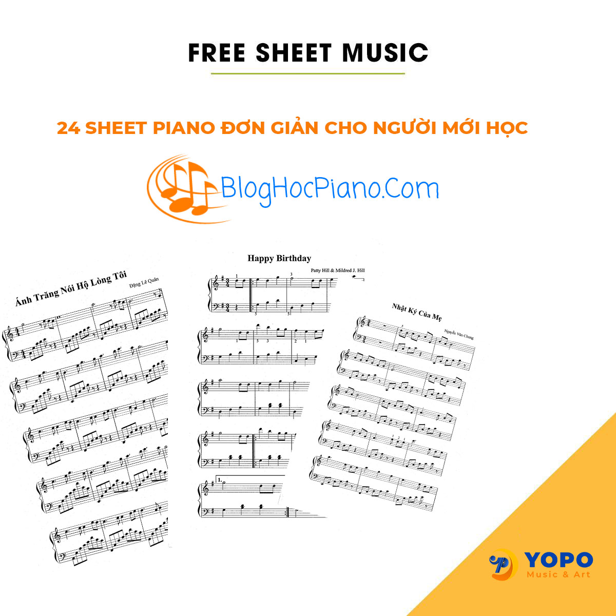 TOP 20+ sheet nhạc cho người mới học piano