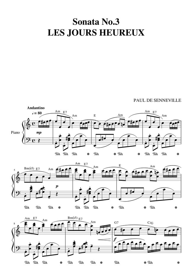 SONATA No.3 – “LES JOURS HEUREUX” PDF