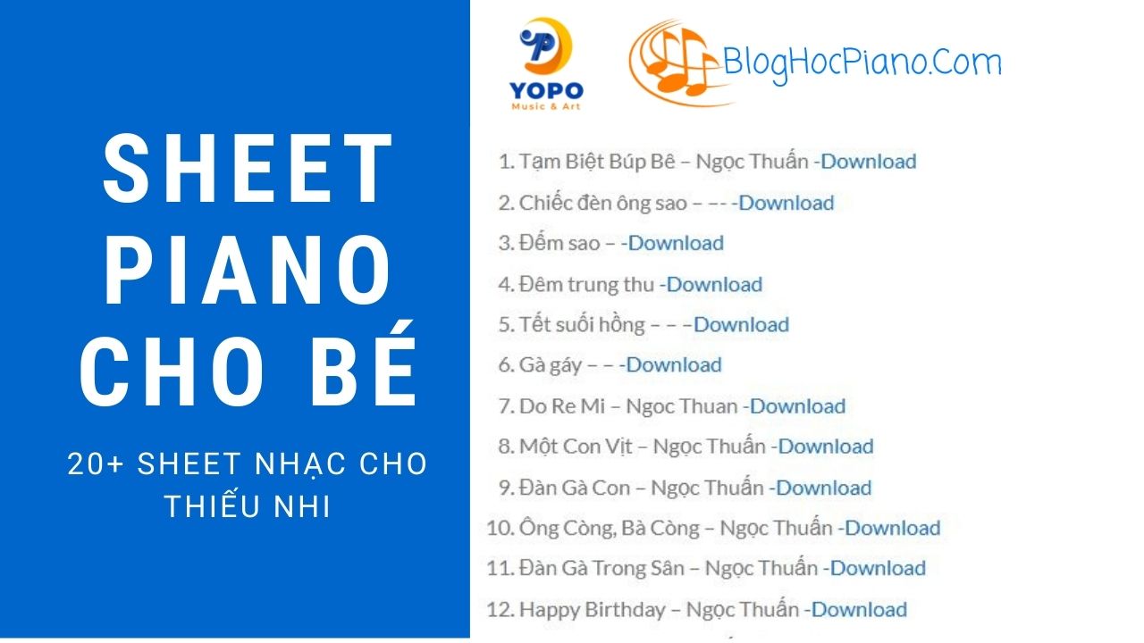SHEET NHẠC PIANO CHO BÉ ❤️ Bản Nhạc Thiếu Nhi (Kids Sheet Music)