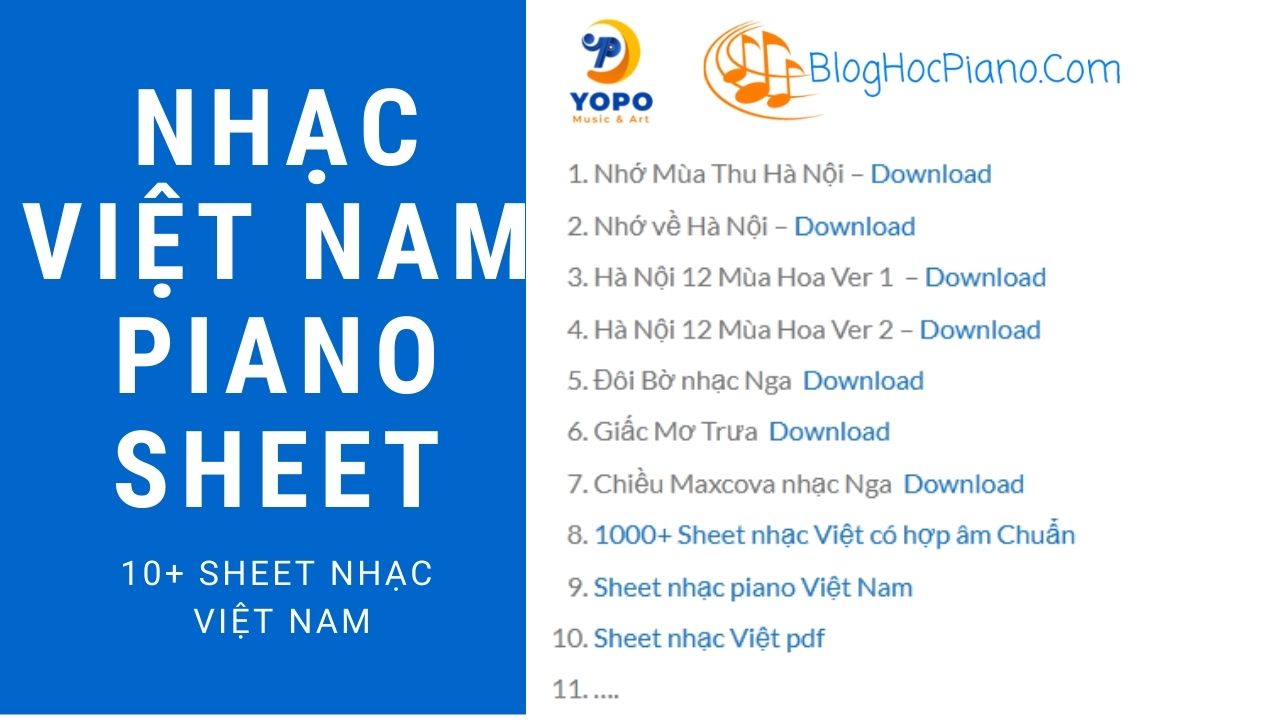 NHẠC VIỆT NAM PIANO SHEET MUSIC  ❤️ TUYỂN TẬP NHẠC VIỆT NAM PDF