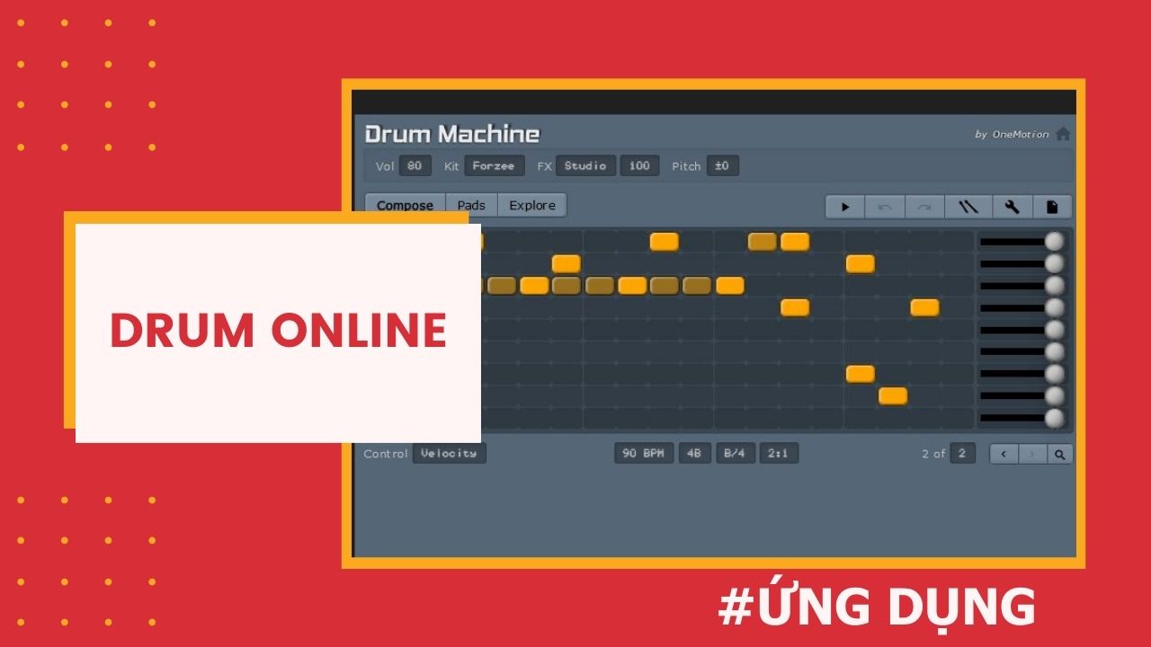 Online Drum machine ❤️ trống drum điện tử