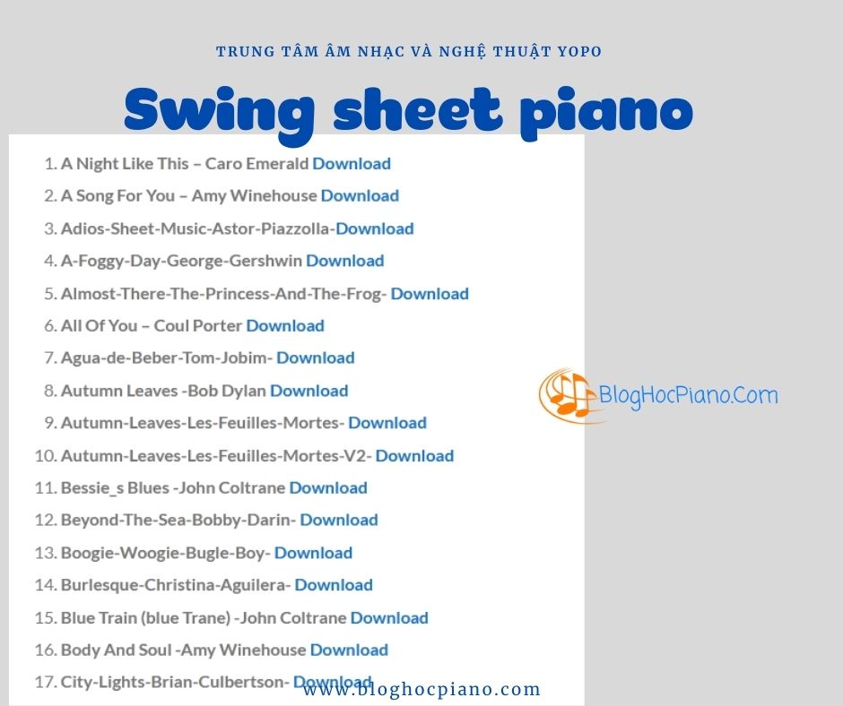 Swing jazz sheet music ❤️ TOP 50 swing jazz piano sheet music HAY NHẤT