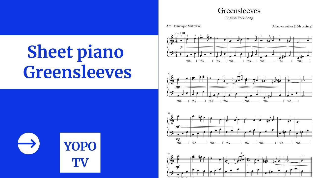 Sheet piano greensleeves