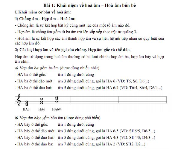 TÀI LIỆU HÒA ÂM – HỆ TRUNG CẤP NHẠC VIỆN ÂM NHẠC QUỐC GIA HÀ NỘI PDF